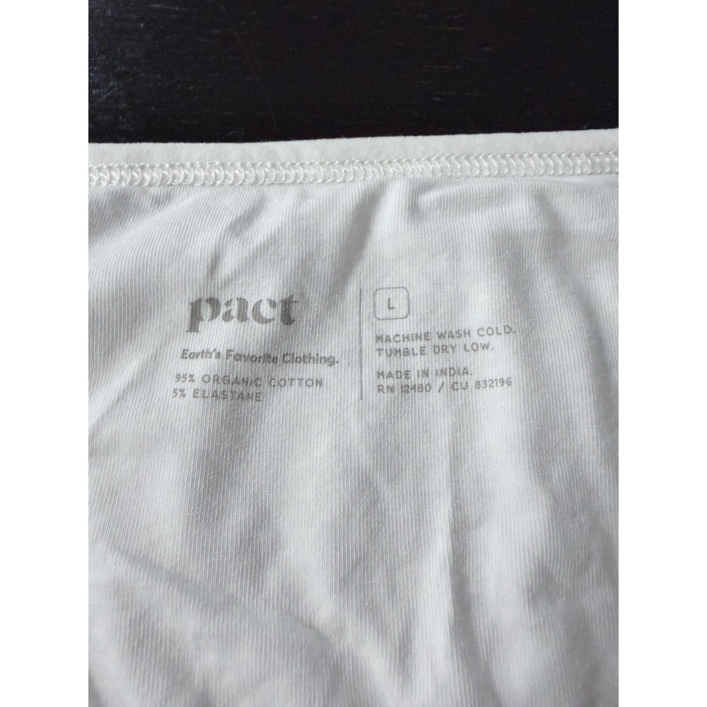Pact Camisole Women L White Organic Cotton Stretch Adjustable Strap Tank Top - Picture 3 of 6